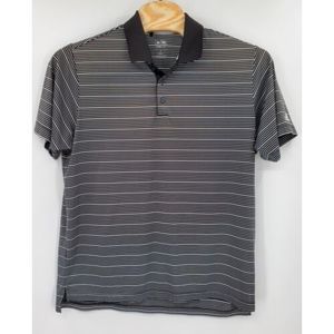 Adidas Golf ClimaLite Performance Black White Striped Polo Mens Size XL Great